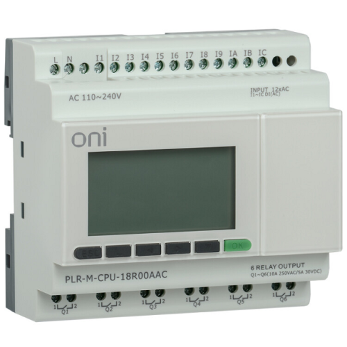 Микро ПЛК PLR-M. CPU DI12/DO06(T) 24В DC ONI | код PLR-M-CPU-18T00ADC | ONI
