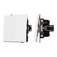 Механизм выключателя двухклавишный проходной SWT-TENDO-MKP2-PL-WH 230В 10А Arlight 054066