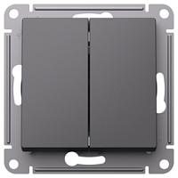 ATLASDESIGN 2-клавишный ВЫКЛЮЧАТЕЛЬ с самовозвратом, 10АХ, механизм, БАЗАЛЬТ | код ATN001417 | Systeme Electric