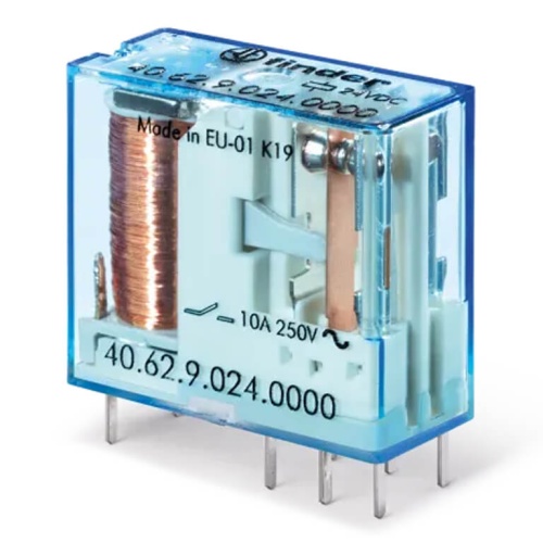 Миниатюрное универсальное электромеханическое реле, монтаж на печатную плату или в розетку, выводы с шагом 5мм, 2CO 10A, контакты AgSnO2, катушка 90В DC, степень защиты RTII | код 406290904000 | FINDER Миниатюрное универсальное электромеханическое реле, монтаж на печатную плату или в розетку, выводы с шагом 5мм, 2CO 10A, контакты AgSnO2, катушка 90В DC, степень защиты RTII | код 406290904000 | FINDER