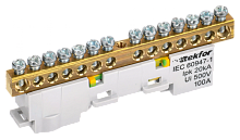 TEKFOR Шина PE земля неизолированная на универсальном держателе 6х9-16-Ж IEK | код TF-NN10-16-DL-K05 | IEK