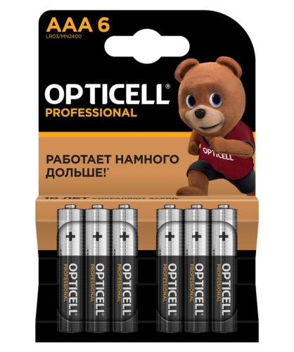 Элемент питания алкалиновый AAA/LR03 (блист. 6шт) Professional | код 5052004 | Opticell Элемент питания алкалиновый AAA/LR03 (блист. 6шт) Professional | код 5052004 | Opticell