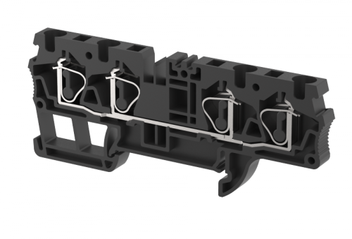 Клемма проходная пружинная 4 мм2 на 4 подключения, черная SQ4-2X2-BLACK | код 2103060005 | Elmex