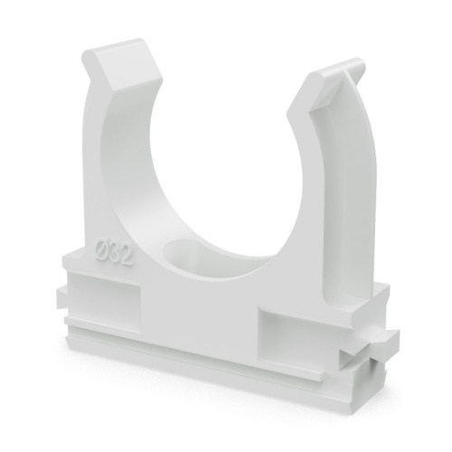 Крепёж-клипса для труб Полистирол белая d32 мм (25шт/500шт уп/кор) Промрукав | код PR.02732б | ПРОМРУКАВ Крепёж-клипса для труб Полистирол белая d32 мм (25шт/500шт уп/кор) Промрукав | код PR.02732б | ПРОМРУКАВ