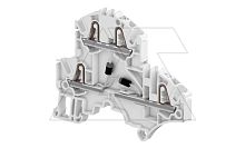 Клемма ZK6-BL/8 пружинный зажим, для нейтрали, 2 контакта, 41А, 1000В, синий | код 1SNK708020R0000 | Entrelec