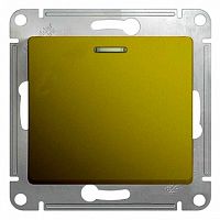 Выключатель 1-клавишный GLOSSA, с подсветкой, скрытый монтаж, фисташковый | код. GSL001013 | Schneider Electric