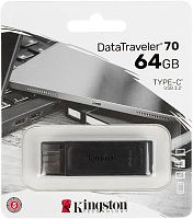 Флеш Диск Kingston 64GB DataTraveler 70 Type-C DT70/64GB USB3.2 черный | код 1393773 | Kingston