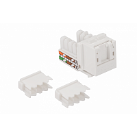 Модуль Keystone, RJ45, кат.5E, UTP, 90 градусов, со встроенной шторкой, белый | код LAN-OK45U5E/90P-WH | LANMASTER