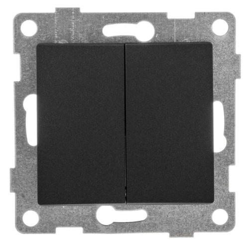 Выключатель 2-кл. СП Ugra 10А 250В механизм графит | код С11В2-010 | GUSI Выключатель 2-кл. СП Ugra 10А 250В механизм графит | код С11В2-010 | GUSI