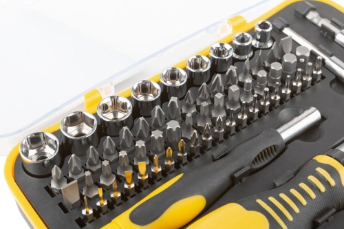 Отвертки реверсивная и для точных работ, набор 65 шт., пластиковый прорезиненный кейс | код 56387 | FIT фото 5 Отвертки реверсивная и для точных работ, набор 65 шт., пластиковый прорезиненный кейс | код 56387 | FIT фото 5