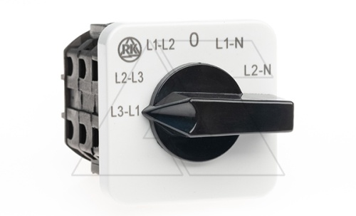 Переключатель вольтметра BS 16 66 U, 20A, тип LL-0-LN (линейное-0-фазное), на дверь, фронт IP40 | код EAC602846R | Rade Koncar