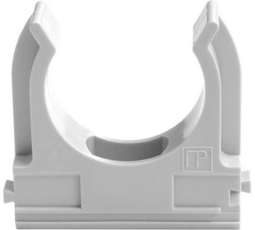 Держатель 40мм для трубы ПВХ серый | код PR.0640 | Промрукав Держатель 40мм для трубы ПВХ серый | код PR.0640 | Промрукав