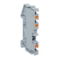 Клеммная колодка пружинная 4 Push-in 3 вывода серая | код PIT-4-3 | EKF