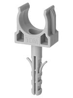 Крепеж-клипса для трубы 16 мм с дюбелем (100 шт.) серая TDM | код SQ0405-0091 | TDM