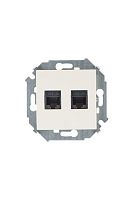 Розетка компьютерная двойная RJ - 45 кат. 5e (AMP), слоновая кость (20 шт.) , S15, SIMON | код 1591552-031 | SIMON