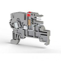 OPK 2,5-PCY Клеммник пруж.быстрозажимной (Push in) с разъёмом, на DIN-рейку, 2,5 мм.кв., (серый) | код 1020302 | ONKA