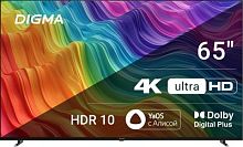 Телевизор LED Digma 65 DM-LED65UBB33 Яндекс.ТВ Frameless Metal черный/черный 4K Ultra HD 60Hz DVB-T DVB-T2 DVB-C DVB-S DVB-S2 USB WiFi Smart TV | код 2017689 | DIGMA