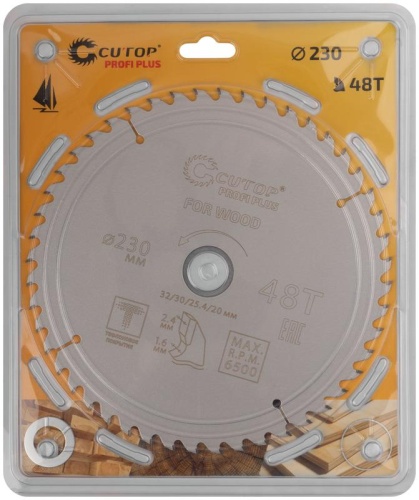 Диск пильный по дереву с тефлоновым покрытием 48Т, Profi plus, 230x1,6/2,4x32/30/25,4/20 мм | код 75-23048Т | FIT фото 2