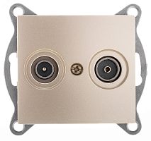 Bravo Розетка TV+ SAT, оконечная, скрытая установка. шампань | код С10TS1-027 | GUSI ELECTRIC