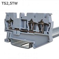 Клемма пружинная проходная 3 контакта 2,5 мм2, синяя | код TS2,5TWN | ПРОВЕНТО