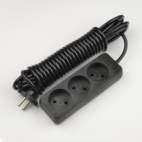 Удлинитель 3х3м без заземл. Standart S-CD3-3 Black черн. Uniel UL-00003604