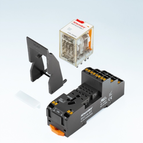 Реле, 4CO, 6A, 12VDC, тест-кнопка+LED+диод | код RKF4CO012LTD | Shenler