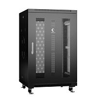Cabeus ND-05C-18U60/60 Шкаф монтажный телекоммуникационный 19 напольный для распределительного и серверного оборудования 18U 600x600x988mm (ШхГхВ) передняя и задняя перфорированные двери, ручка с замком, цвет серый (RAL 7035) | код 7656c |