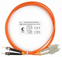 Cabeus FOP-62-SC-ST-10m Шнур оптический duplex SC-ST 62,5/125 mm 10м LSZH | код 7627c | Cabeus