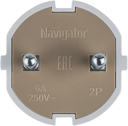 Вилка прямая 61 358 NCA-PL01-6A-X-WH без заземл. бел. Navigator 61358 фото 2