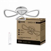 Светильник светодиодный ELEGANT SANSA-W 60Вт 230В 3000-6500К 4700лм 600х400х75мм с пультом ДУ бел. | код 4690612043326 | IN HOME