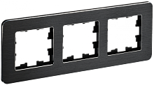 BRITE Рамка 3-мест. РУ-3-1-Бр металл черн. RE AL IEK | код BR-M32-M-21-K02 | IEK