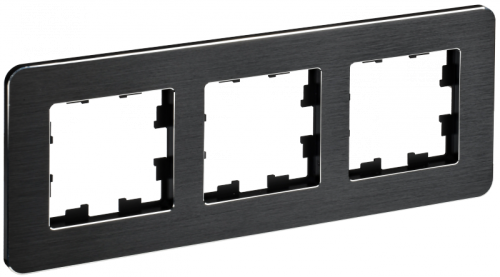 BRITE Рамка 3-мест. РУ-3-1-Бр металл черн. RE AL IEK | код BR-M32-M-21-K02 | IEK BRITE Рамка 3-мест. РУ-3-1-Бр металл черн. RE AL IEK | код BR-M32-M-21-K02 | IEK