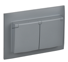 SKANDY Роз. 2-я с кр. 16А в сб IP44 SK-R12Gr сер. IEK | код SK-R26-16-44-K03-F | IEK