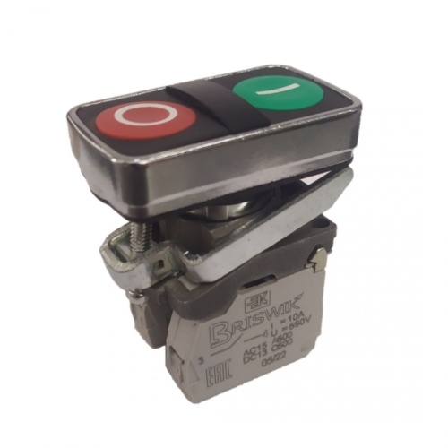 Выключатель Briswik КМЕ 8213м -С зел-красн IP65Н УХЛ2 10А 1но+3нз | код aD-FB-3Ai-0644 | Briswik