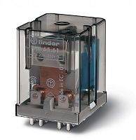 Силовое электромеханическое реле, монтаж на печатную плату, раздвоенные выводы, 1NO+1NC 20A, контакты AgCdO, катушка 60В DC, степень защиты RTI, опции: нет | код 656190600000 | FINDER