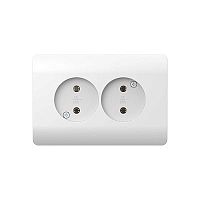 (NEW3-E) Розетка б/з со шторками двойная, 16А, белый | код 431542 | CHINT