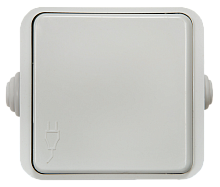 Розетка одинарная с крышкой AQUA белая полугерметичная 3110 IN HOME | код 4690612000541 | IN HOME