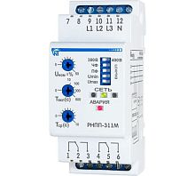 Реле напряжения РНПП-311M трехфазное регулируемоеdip-переключение выбора режимов крепление на DIN-рейку ЕЛ11-13 24В | код. 3425602311 | Новатек-Электро