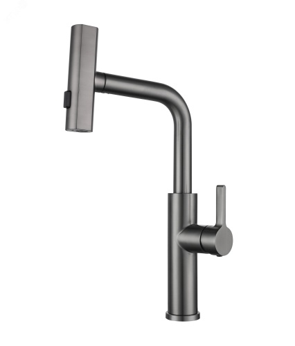 Смеситель для кухни ПСМ-308-96 STEEL AISI-304 с выдвижной лейкой тип См-МОЦБИвА графит | код PSM-308-96 | PROFSAN Смеситель для кухни ПСМ-308-96 STEEL AISI-304 с выдвижной лейкой тип См-МОЦБИвА графит | код PSM-308-96 | PROFSAN