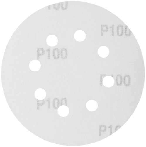 Круги шлифовальные с отверстиями (липучка), алюминий-оксидные, 125 мм, 5 шт Р 100 | код 39785 | FIT фото 2
