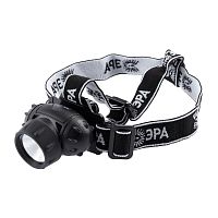 Фонарь налобный светодиодный GB-410 на батарейках 3хААА 3 режима IP44 черн. | код Б0051463 | Эра