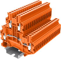 TUD2.5-2-OG Клемма TU 2-уровневая проходная винтовая, сеч.2.5мм2, оранж., шт | код TUD2.5-2-OG | SUPU
