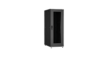 Напольный шкаф 19, 33U, стеклянная дверь, Ш600хВ1610хГ1000мм, в разобранном виде, черный | код TFR-336010-GMMM-R-BK | TLK