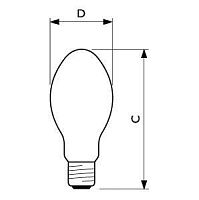 Лампа газоразрядная натриевая MASTER SON PIA Plus 250Вт эллипсоидная 2000К E40 | Код. 871150019344515 | Philips