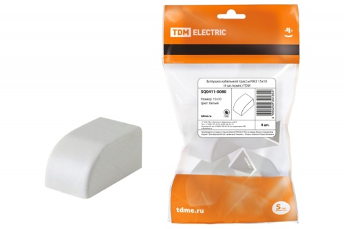 Заглушка кабельной трассы КМЗ 15х10 (4 шт./комп.) TDM | код SQ0411-0080 | TDM Заглушка кабельной трассы КМЗ 15х10 (4 шт./комп.) TDM | код SQ0411-0080 | TDM