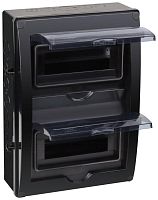 Щиток распределительный навесной на 20 модулей с двумя дверцами черный IP66 (ЩРн-П-20) | код 69020Ч | Ruvinil