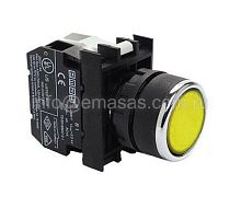 Кнопка с подсветкой-светодиод желтая B180DS | код B180DS | EMAS