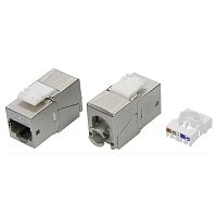 Модуль Keystone RJ45 CAT 5E экранированный (STP), 180 градусов, серебристый | код RNK5EF90TL | DKC