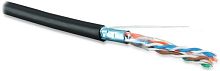 Кабель витая пара F/UTP категория 5e 4 пары(24 AWG) одножильн.(solid) экран-фольга внешний LSZH нг(С)-HF черный, Hyperline FUTP4-C5E-S24-OUT-LSZH-BK-500 (500 м) | код 236290 | Hyperline