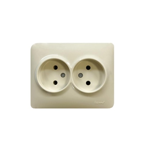 Розетка 2-м Karina Life без заземл. ПБТ крем. | код 708-0300-128B | LEZARD